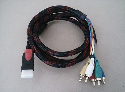 5ft HDMI Male To 5 RCA RGB Male Video Audio AV Adapter Cable For HDTV DVD Player - Image 1 of 3