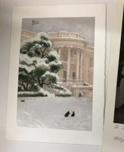 George W. Bush, Laura Bush Sign Photos Presidential * White House Christmas Card - Picture 1 of 12