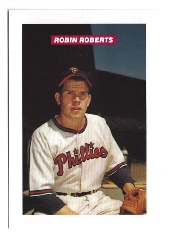 1990 Philadelphia Phillies Robin Roberts 4 x 6 inch postcard Cover
