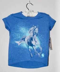 NWT Carhartt Toddler Girls Heather Blue Running Horse SS T-Shirt sz 3T - Picture 1 of 9