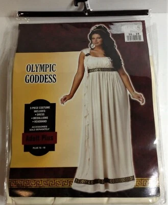 Disfraz de DIOSA OLÍMPICA Plus para adultos 16-18 NUEVO 3pc Diadema de vestido ROMANO GRIEGO Foto 1 de 2