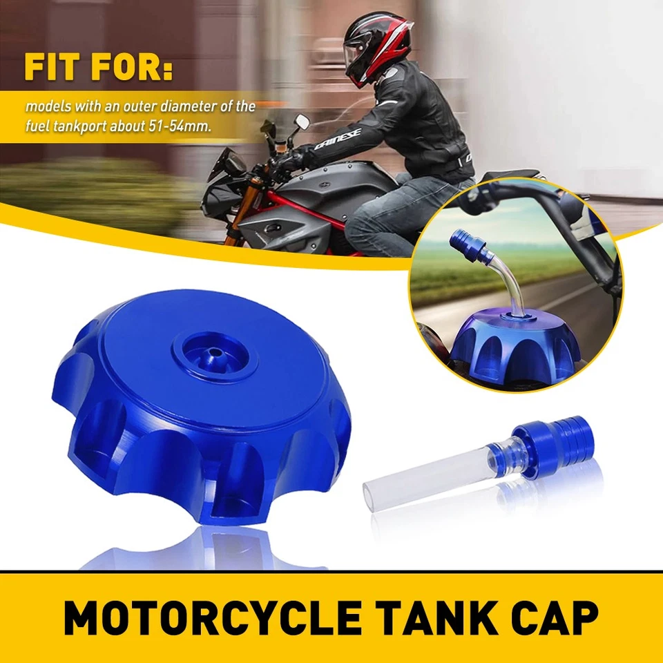 Fuel Gas Tank Cap Vent Air Valve Breather Tube Pit Dirt Bike Motorcycle ATV Blue - Image 1 of 4