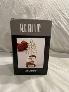 New M.C. Gallery Santa Claus Decorative Christmas Tree Wire Card Holder MIB - Picture 1 of 6