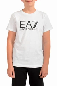 Emporio Armani EA7 T-Shirt Jungen Weiß Kurzarm Logo Print Rundhals - Bild 1 von 6