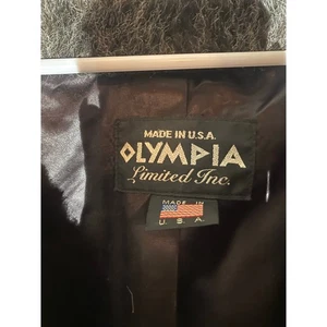 Cappotto pelliccia sintetica vintage Olympia Limited Inc. nero e grigio donna grande  - Foto 1 di 7