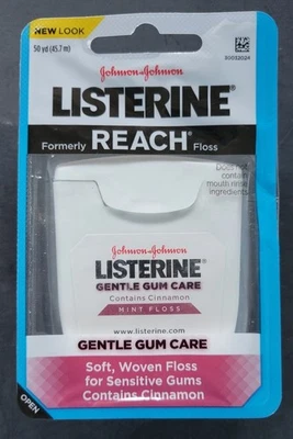 1x J & J Listerine Reach Cuidado de las encías suave hilo dental tejido canela como nuevo 50 yardas - RARO Foto 1 de 2