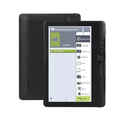 Lettore ebook portatile 7 pollici schermo colore PDF TXT MP3 video lunga durata - Immagine 1 di 4