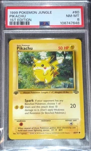 1999 POKEMON JUNGLE PIKACHU #60 1ST EDITION 60/64 PSA 8 NM-MT - Picture 1 of 2