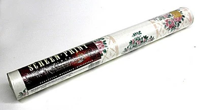 Vintage Graham & Brown Floral Green & Pink Wallpaper Screen Print 11 yd 20.7" w - Image 1 of 3