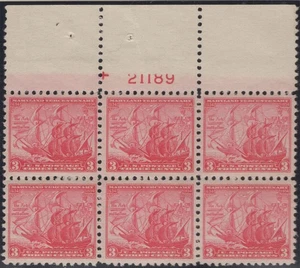 SC# 736 - 1934 3¢ Maryland Tercentenary - Plate Block of 6 Mint NH - Picture 1 of 1