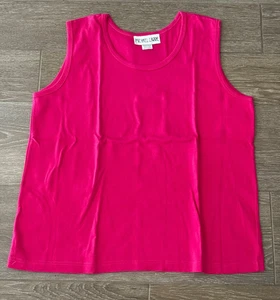 Michael Carrie Women’s Cotton Tank Top Dark Pink Size XL Extra Large - Picture 1 of 5