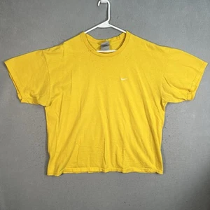 Vintage Y2K Nike Embroidered Swoosh T Shirt Adult XL Yellow Mens - Picture 1 of 11