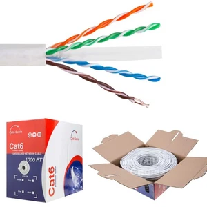 CAT6 1000ft UTP Solid CCA Bulk/Ethernet Cable / 550Mhz Ethernet LAN Cable 23A... - Picture 1 of 1