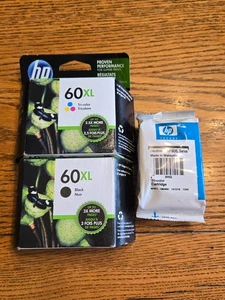3HP 1 60XL Schwarz + 2 Farben Tintenpatrone 3-21 Original HP Swaled - Bild 1 von 1