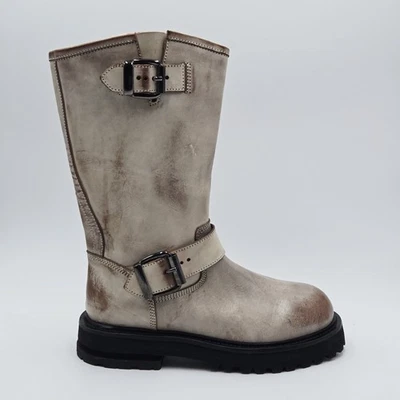 Damenschuhe MOMA Gr. 37 Stiefel Tucson Weiß T.Malone Leder Effekt Ruined 74CND - Bild 1 von 4