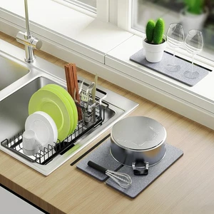 Dish Drying Rack with 3 X Diatomite Dish Mat- Expandable Dish Drainer for Kit... - Picture 1 of 8