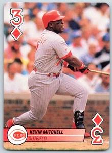 Cartas de juego Kevin Mitchell 1995 Ases de bicicleta 3 de diamantes - Imagen 1 de 2