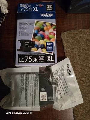 PRINTER INK Brother LC75BK XL Ink Cartridge ( Black Ink) - Image 1 of 4