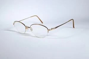 Elle Eyeglasses EL18513 Womens Gold Semi-Rimless Titanium Glasses Frames 52 mm - Picture 1 of 4