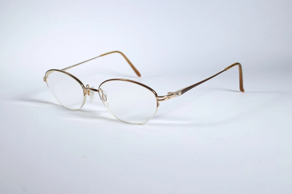 Elle Eyeglasses EL18513 Womens Gold Semi-Rimless Titanium Glasses Frames 52 mm - Image 1 of 4