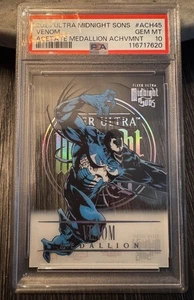 Fleer Ultra Midnight Sons Medallions 2023 Acetato Venom Marvel PSA 10 GEM MT - Imagen 1 de 2