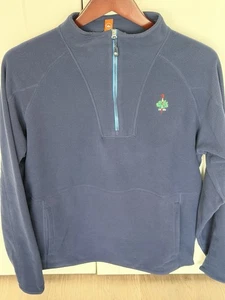 Peter Millar Merion Navy Blue Golf Fleece Quarter Zip Size Medium - Picture 1 of 5
