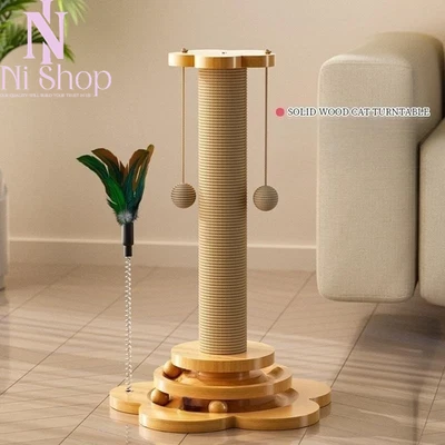 Poste rascador para gatos árbol gatito sisal único poste rascador con juguetes 46 cm de alto Foto 1 de 4