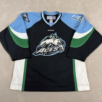 Camiseta deportiva automática usada en juegos Alaska Aces ECHL talla 54 Boomer Mascota CCM Hockey Anchorage Foto 1 de 4