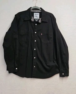 Camisa Levis Strauss Denim Abotonada Para Hombres XL Negra Manga Larga Botones de Metal - Imagen 1 de 7