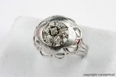 Diamond Ring 585 14k White Gold Size 51 Top! # Foto 1 de 4