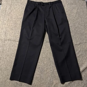 Pantalone kaki vintage Dockers uomo 38x31 nero plissettato pantaloni misto lana casual - Foto 1 di 5