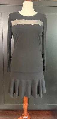 Bebe Vestido de Cóctel de Malla Negra Dobladillo de Sirena 8, Bufanda Gris y Conjunto de Pendientes Dorados Foto 1 de 4