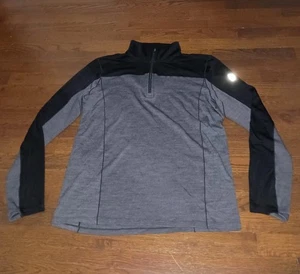 Smartwool 1/4 Zip Pullover Mens Large Merino Sport 250 Baselayer Gray Black - Picture 1 of 14