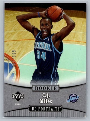 C.J. Miles 2005-06 UD Portraits Rookie /399 #105 - Image 1 of 2