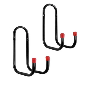 2 Pcs Heavy Duty Metal Wall Mount Double J Bicycle Bike Hooks Hanger - Picture 1 of 6