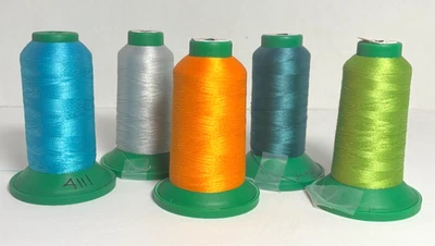 Isacord 5000m Embroidery Thread 5 Partial Spools Various Colors - Image 1 of 4