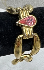 Vintage goldfarbenes Gliederarmband 7,5" mit mehrfarbigen österreichischen Kristallen - Bild 1 von 12