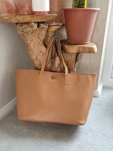 Kurt Geiger London Richmond Leather Rainbow Stitch Shopper Bag, Tan, BNWT - Picture 1 of 12