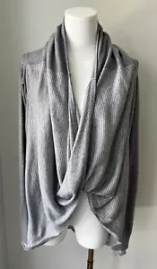 Suéter Lululemon Iconic envolvente para mujer talla 12 jaspeado a rayas gris pulóver - Imagen 1 de 7