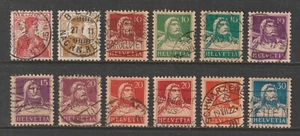 Switzerland, 1909-1930, Scott #s 164 | 180, Used, 12 Different - Picture 1 of 2
