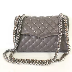 Rebecca Minkoff Mini Affair Shoulder Bag Crossbody Quited Studded Chain Strap - Picture 1 of 17