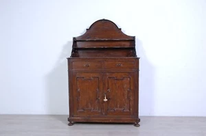 Antica credenza in legno Vecchio mobile stile rustico con alzata Dispensa cucina - Foto 1 di 16