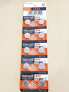10 piece LR44 Maxell A76 L1154 AG13 357 New Alkaline Battery EXPIRE 2031 - Picture 1 of 6