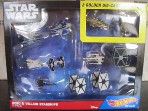 Star Wars - Hot Wheels Hero and Villain Raumschiffe 11er Pack mit 2 goldenen Schiffen - Bild 1 von 12