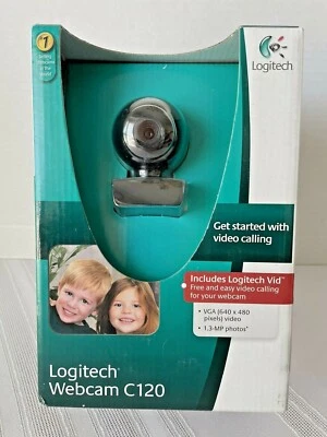 Logitech Webcam C120 Plug And Play SetUP Universal Clip Vid 1.3 MP, New In Pack - Image 1 of 4