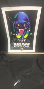 Banda de cartel de poder de flor mágica negra autografiada firmada - Imagen 1 de 15