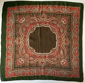 D3 A grün und rot Paisley Design 30 Zoll quadratisch Vintage Damen Schal