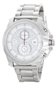 Aqua Master Men's Stainless Steel Silver Dial Chronograph Diamond Watch W#352 - Picture 1 of 3
