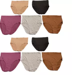 10 Pack Fruit of the Loom Tag Free Smoothing RAYON Brief Panties  6~7~8~9 - Picture 1 of 5