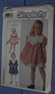 Simplicity 8991 McClintock Gunne Sax Toddler Dress Sz 1/2  1 Uncut - Image 1 of 2